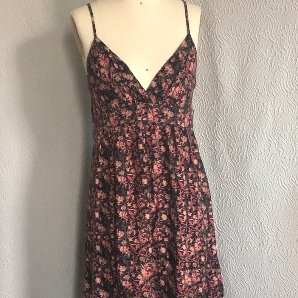 Urban outfitters black and pink floral dress